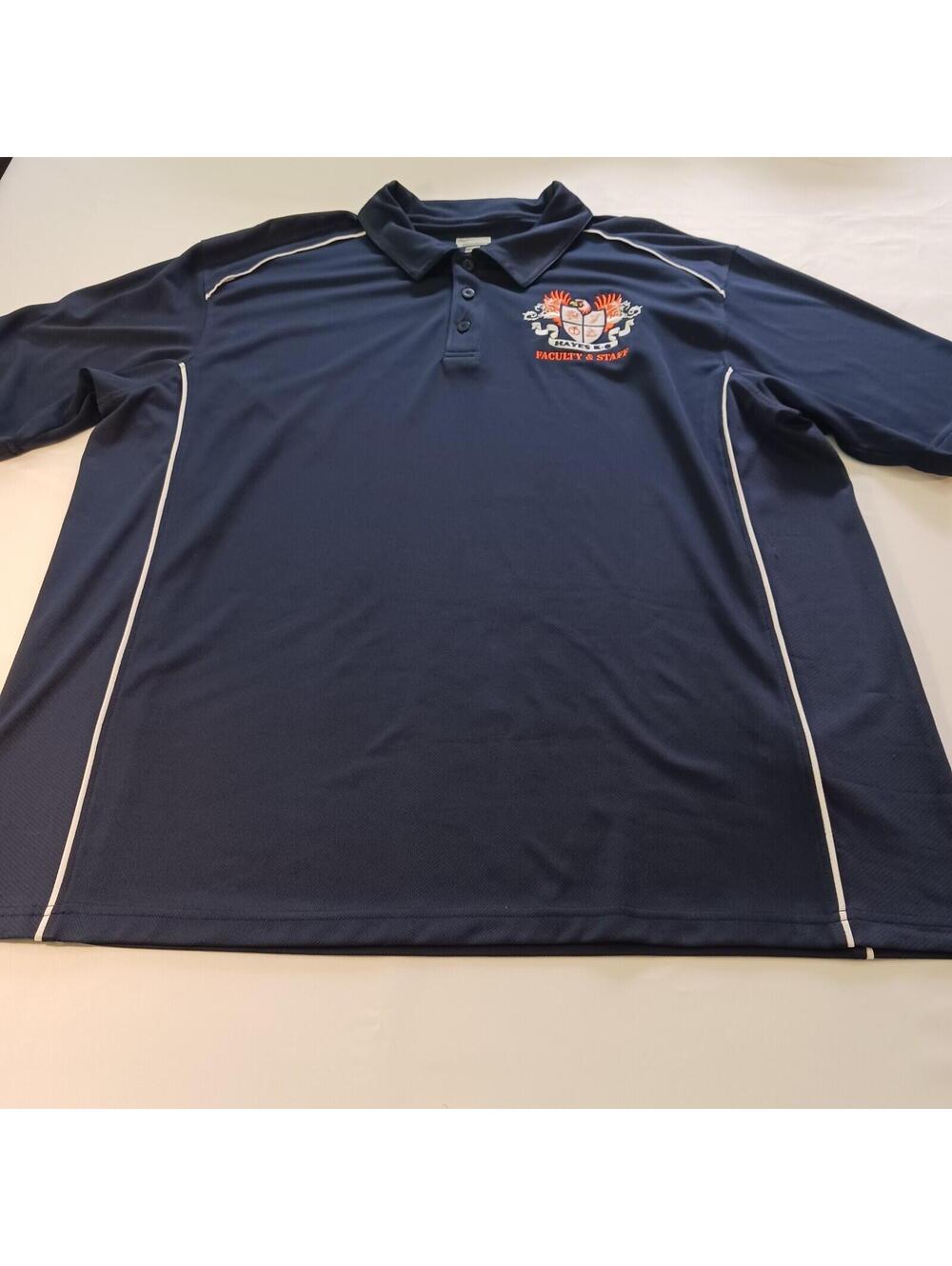 Augusta Sportswear Hayes K-8 Faculty & Staff Blue Polo Men's Shirt Employee 2XL